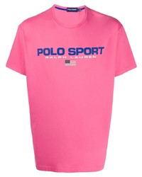 T-shirt girocollo stampata fucsia di Polo Ralph Lauren