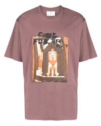 T-shirt girocollo stampata fucsia di Song For The Mute