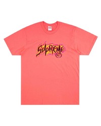 T-shirt girocollo stampata fucsia di Supreme