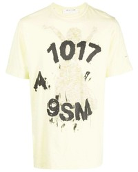 T-shirt girocollo stampata gialla di 1017 Alyx 9Sm