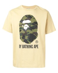 T-shirt girocollo stampata gialla di A Bathing Ape
