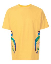 T-shirt girocollo stampata gialla di A Bathing Ape