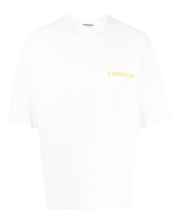 T-shirt girocollo stampata gialla di a paper kid