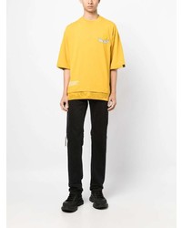 T-shirt girocollo stampata gialla di AAPE BY A BATHING APE