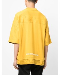 T-shirt girocollo stampata gialla di AAPE BY A BATHING APE