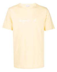 T-shirt girocollo stampata gialla di agnès b.