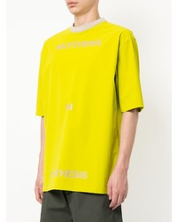 T-shirt girocollo stampata gialla di Ex Infinitas