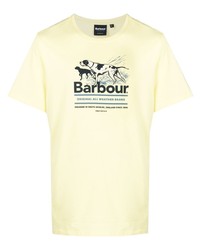T-shirt girocollo stampata gialla di Barbour