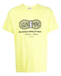 T-shirt girocollo stampata gialla di Blood Brother