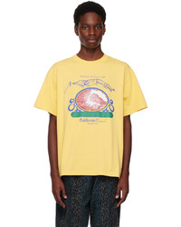 T-shirt girocollo stampata gialla di Brain Dead
