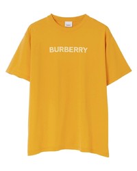 T-shirt girocollo stampata gialla di Burberry
