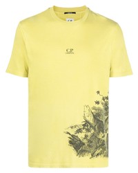T-shirt girocollo stampata gialla di C.P. Company