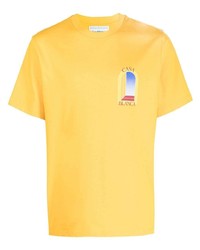 T-shirt girocollo stampata gialla di Casablanca
