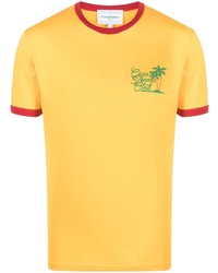 T-shirt girocollo stampata gialla di Casablanca