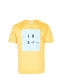 T-shirt girocollo stampata gialla di Cerruti 1881