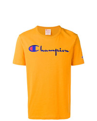 T-shirt girocollo stampata gialla di Champion