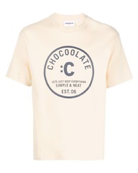 T-shirt girocollo stampata gialla di Chocoolate