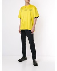 T-shirt girocollo stampata gialla di Raf Simons
