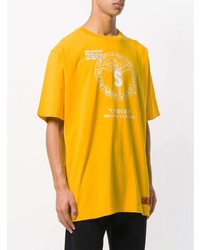 T-shirt girocollo stampata gialla di Heron Preston