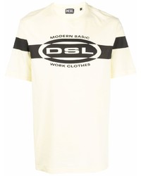 T-shirt girocollo stampata gialla di Diesel