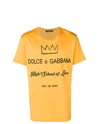 T-shirt girocollo stampata gialla di Dolce & Gabbana