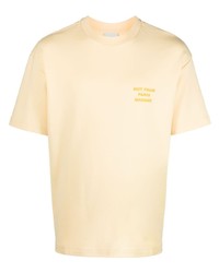 T-shirt girocollo stampata gialla di Drôle De Monsieur