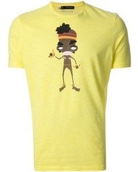 T-shirt girocollo stampata gialla di DSquared