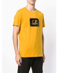 T-shirt girocollo stampata gialla di CP Company