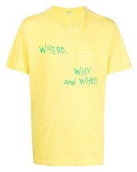T-shirt girocollo stampata gialla di Engineered Garments