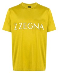 T-shirt girocollo stampata gialla di Ermenegildo Zegna