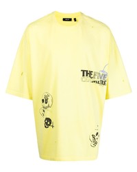 T-shirt girocollo stampata gialla di FIVE CM