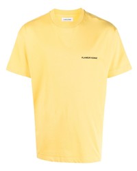 T-shirt girocollo stampata gialla di Flaneur Homme