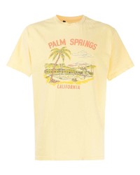 T-shirt girocollo stampata gialla di GALLERY DEPT.