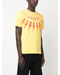 T-shirt girocollo stampata gialla di Neil Barrett