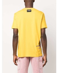 T-shirt girocollo stampata gialla di Les Hommes