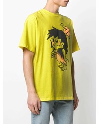 T-shirt girocollo stampata gialla di Aries