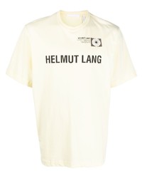 T-shirt girocollo stampata gialla di Helmut Lang