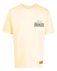 T-shirt girocollo stampata gialla di Heron Preston
