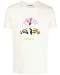 T-shirt girocollo stampata gialla di Iceberg