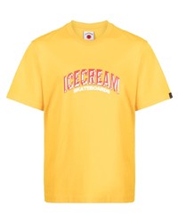 T-shirt girocollo stampata gialla di Icecream