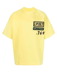T-shirt girocollo stampata gialla di Jil Sander