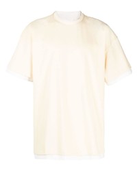 T-shirt girocollo stampata gialla di Jil Sander