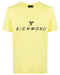 T-shirt girocollo stampata gialla di John Richmond