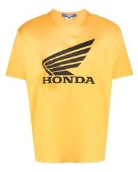 T-shirt girocollo stampata gialla di Junya Watanabe MAN