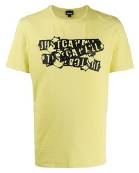 T-shirt girocollo stampata gialla di Just Cavalli