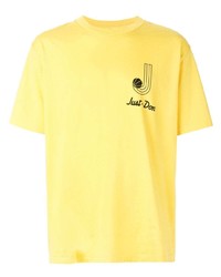T-shirt girocollo stampata gialla di Just Don