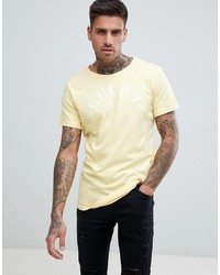 T-shirt girocollo stampata gialla di Just Junkies