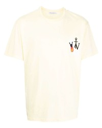 T-shirt girocollo stampata gialla di JW Anderson