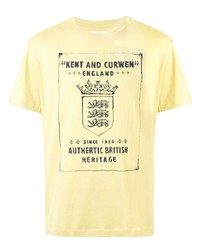 T-shirt girocollo stampata gialla di Kent & Curwen