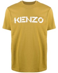 T-shirt girocollo stampata gialla di Kenzo